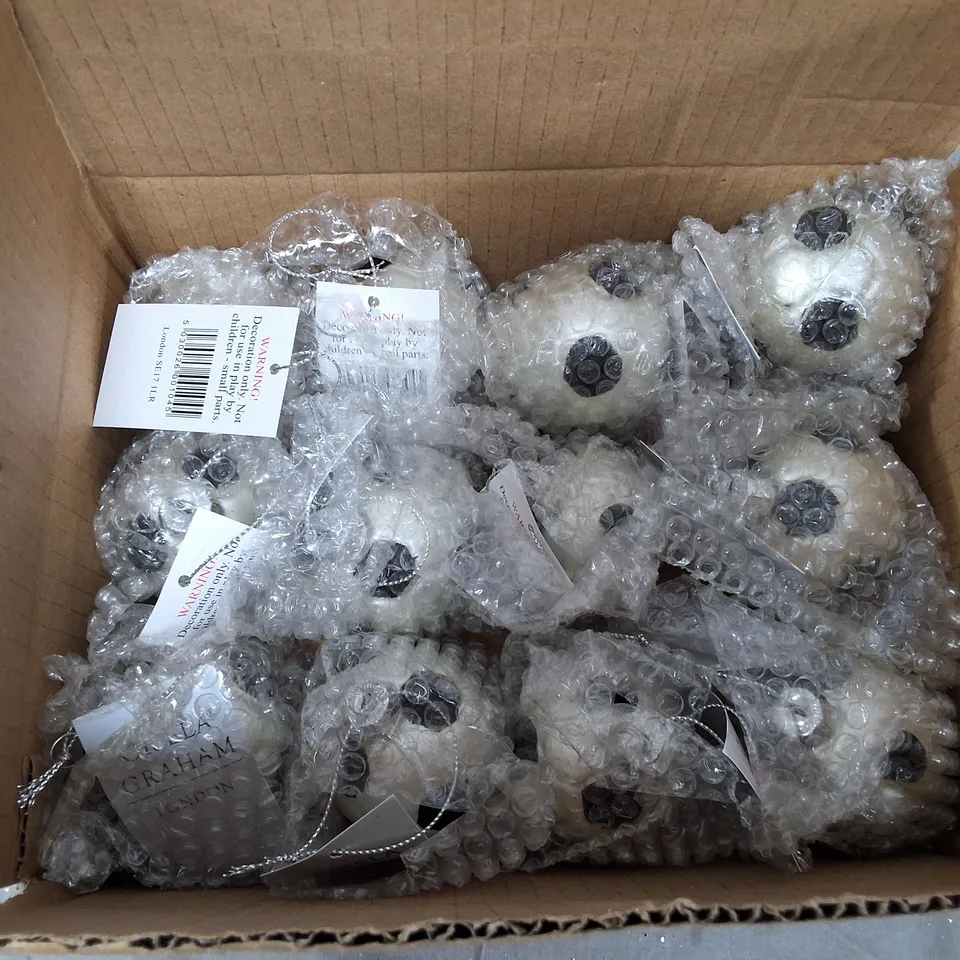 SET OF 12 GISELA GRAHAM FOOTBALL THEMED BAUBLES