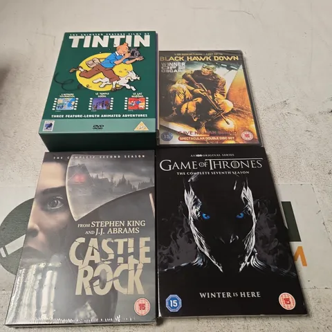 APPROXIMATELY 12 ASSORTED DVD MOVIES & SERIES TO INCLUDE FLIGHT PLAN, TINTIN, GAME OF THRONES ETC 