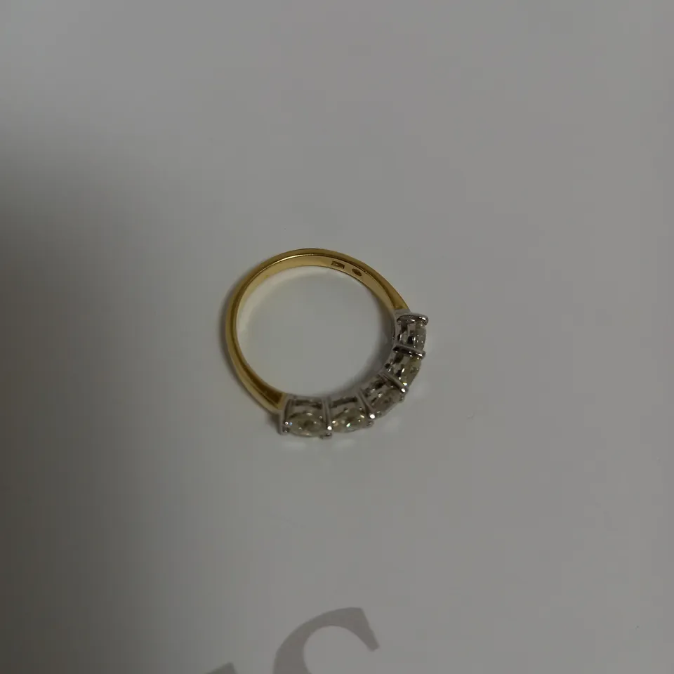 DESIGNER 18CT GOLD FIVE STONE HALF ETERNITY RING SET WITH DIAMONDS WEIGHING +-1.56CT