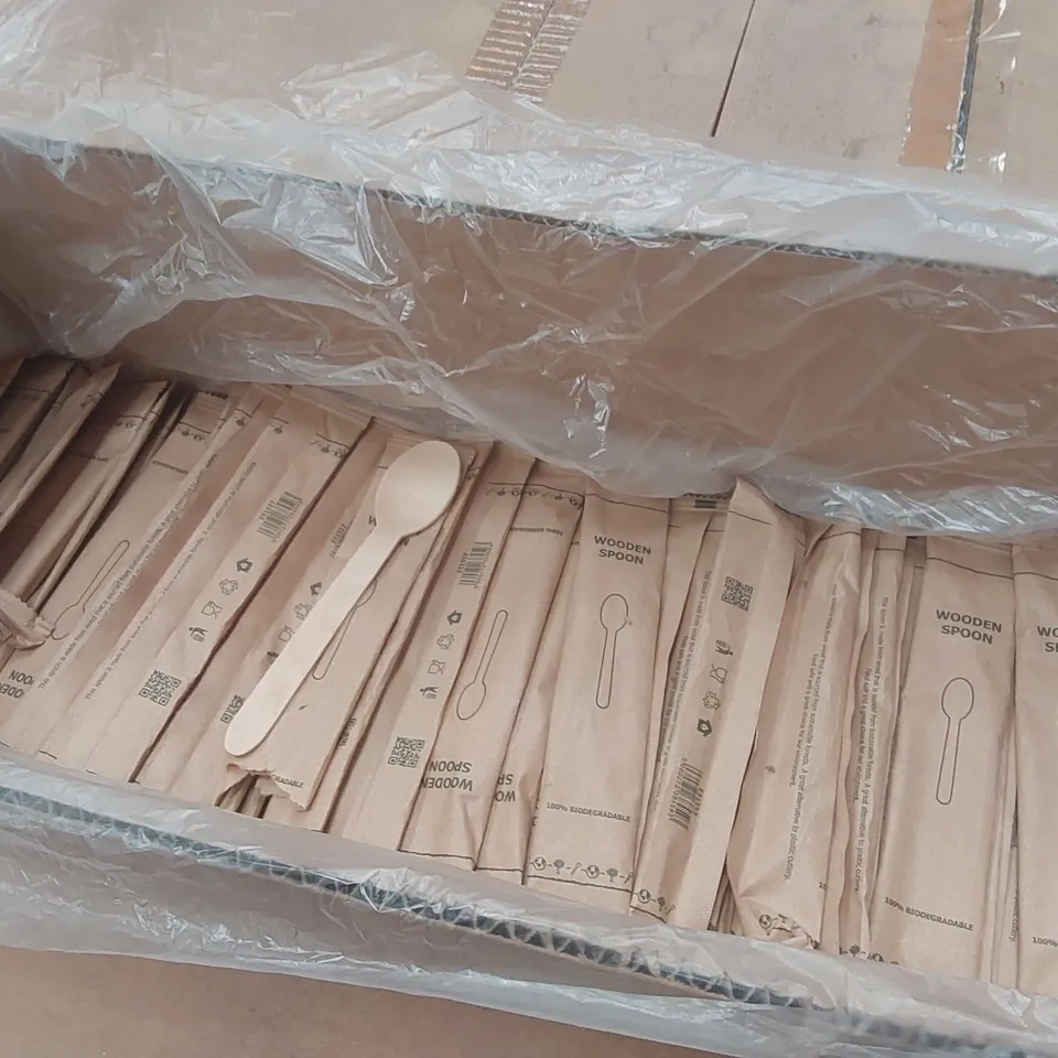 PALLET CONTAINING APPROXIMATELY 20,000 ENVIRONMENTALLY FRIENDLY DISPOSABLE WOODEN SPOONS