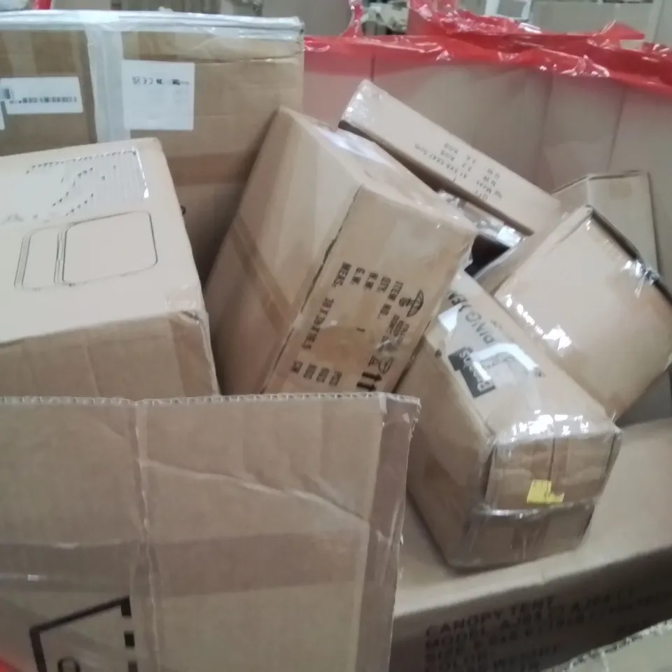 PALLET OF ASSORTED HOUSEHOLD GOODS AND PRODUCTS TO INCLUDE;CANOPY TENT,AIR COOLER,CAMPING TENT