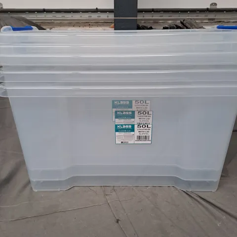 KLASS X3 CLICK N STORE BOXES IN CLEAR 50L