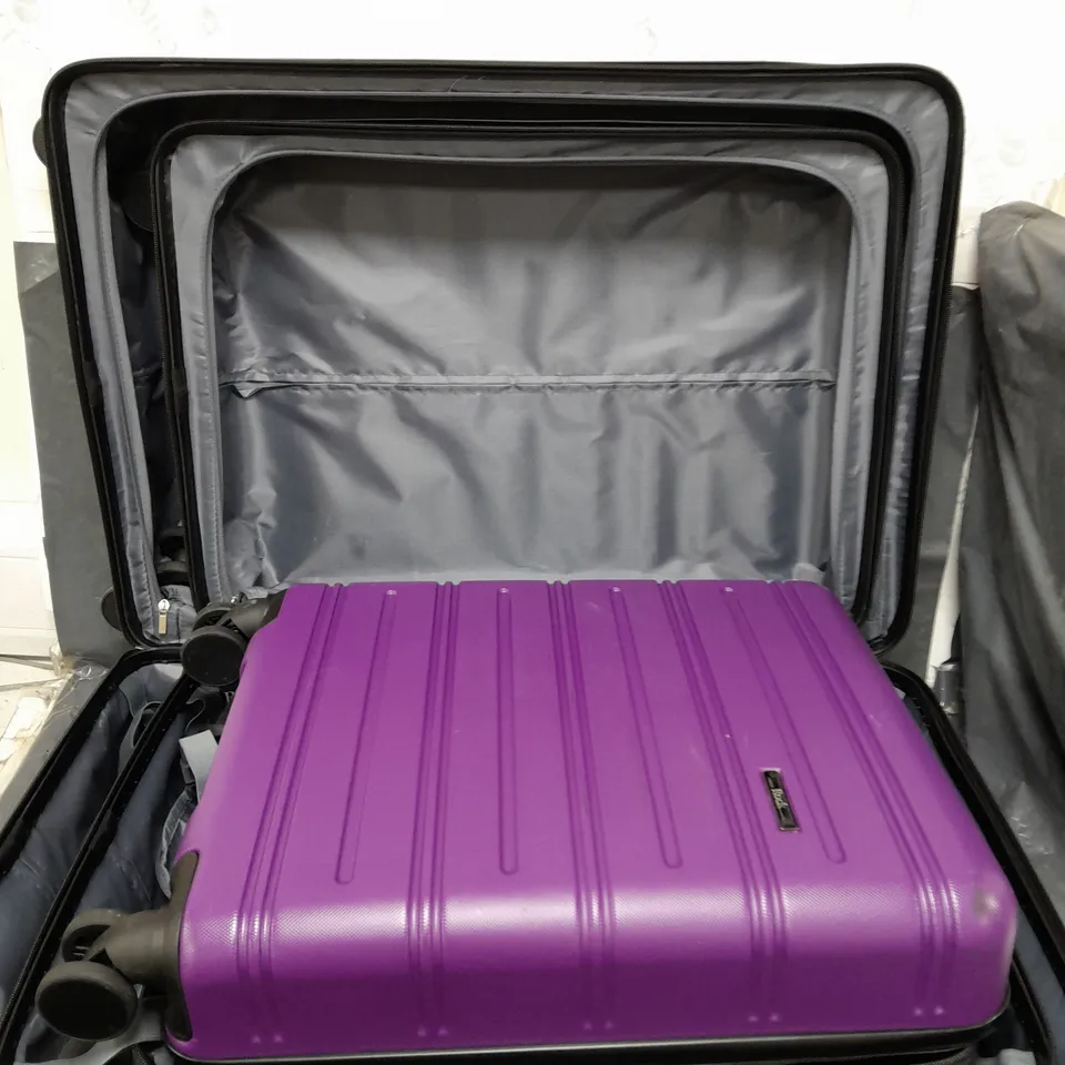 ROCK LUGGAGE LISBON 3 PIECE SET PURPLE - COLLECTION ONLY 