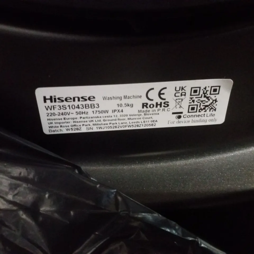 HISENSE 3S SERIES WF3S1043BB3 WIFI-ENABLED 10 KG 1400 SPIN WASHING MACHINE