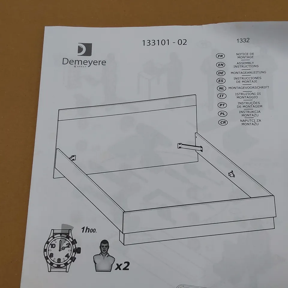 BOXED BRAND NEW DESIGNER DOUBLE BED FRAME CHARCOAL WOOD EFFECT