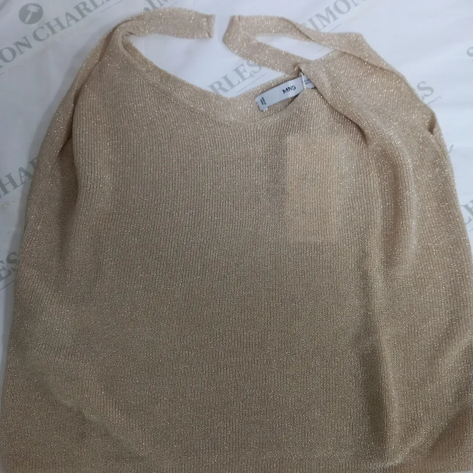 MNG GOLDEN CROPPED BLOUSE - EUR MEDIUM