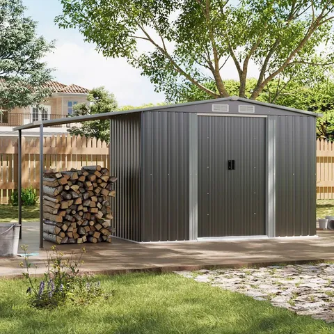 BOXED BARNOUSKI SHED 12X4FT APEX METAL TOOL SHED 3 BOXES