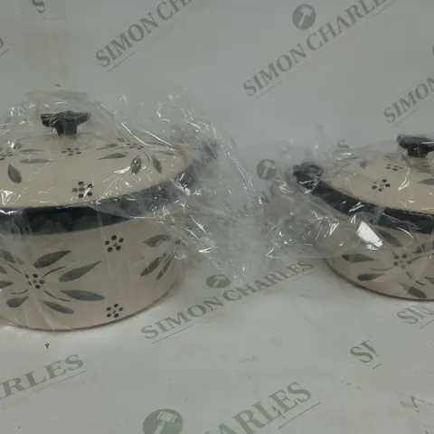 TEMP-TATIONS CERAMIC ROUND CASSEROLE BAKER SET