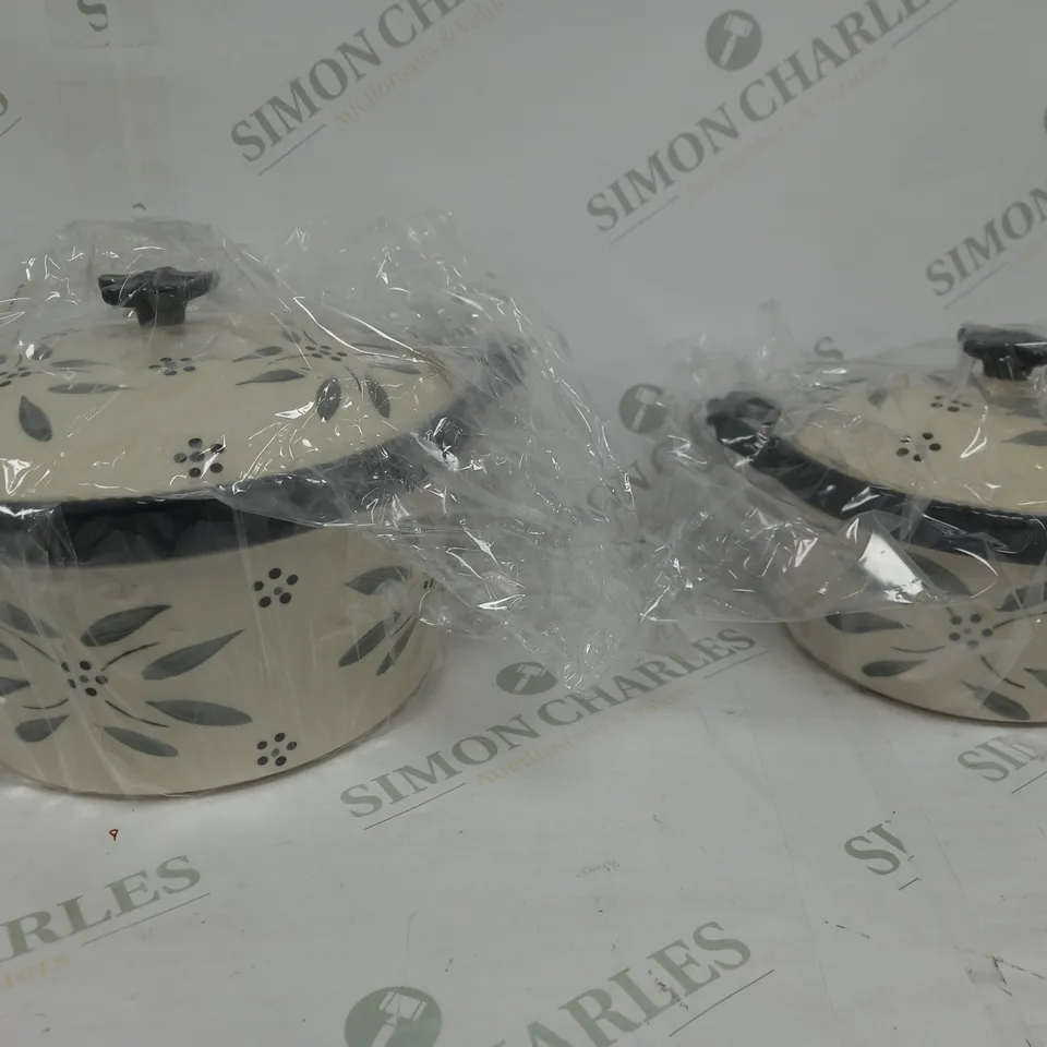 TEMP-TATIONS CERAMIC ROUND CASSEROLE BAKER SET 