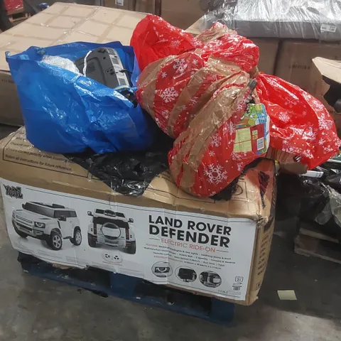 PALLET CONTAINING A LARGE QUANTITY OF ASSORTED ITEMS INCLUDING AIRFRYER AND TOY CAR PARTS ECT