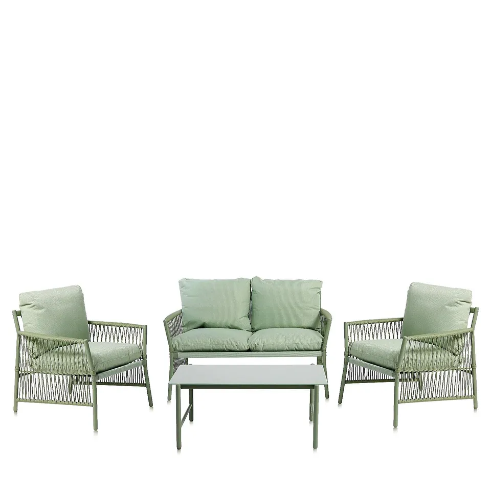 MY GARDEN STORIES 2 CHAIRS, SOFA & TABLE ROPE CONVERSATION SET