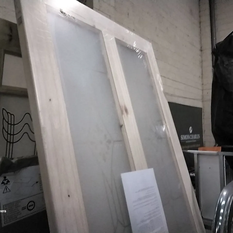 4 PANEL KNOTTY PINE GLAZED INTERNAL DOOR 838 × 1981MM