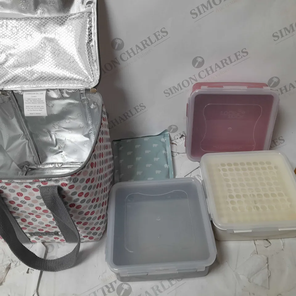 LOCK & LOCK INSULATED PICNIC BAG WITH 3 CONTAINERS