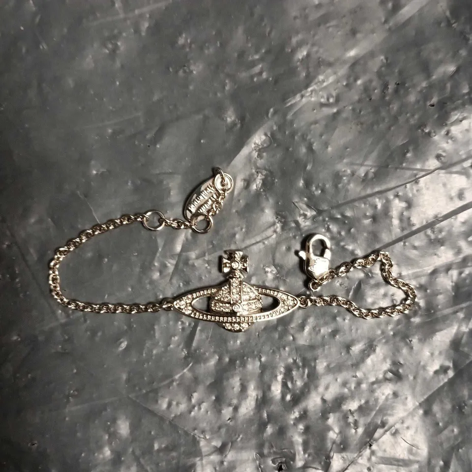 VIVIENNE WESTWOOD ORB BRACELET – CRYSTAL-EMBELLISHED, SILVER-TONE