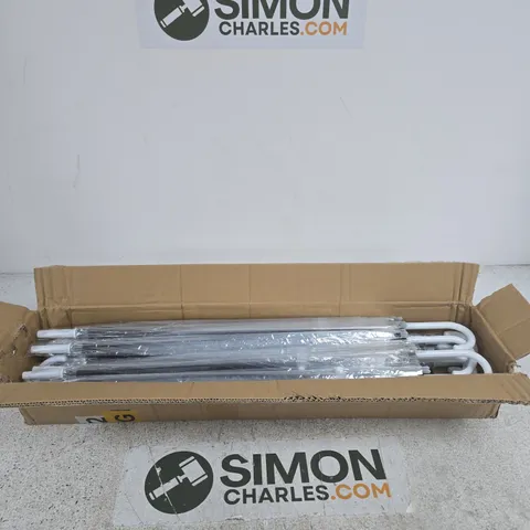 UMBRELLAS (APPROX. 10) WHITE CURVED-HANDLE – BOXED