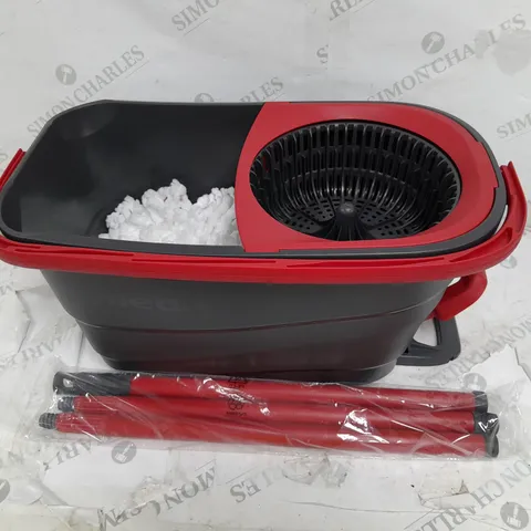 BOXED VILEDA TURBO SMART MOP AND BUCKET SET IN BLACK/RED