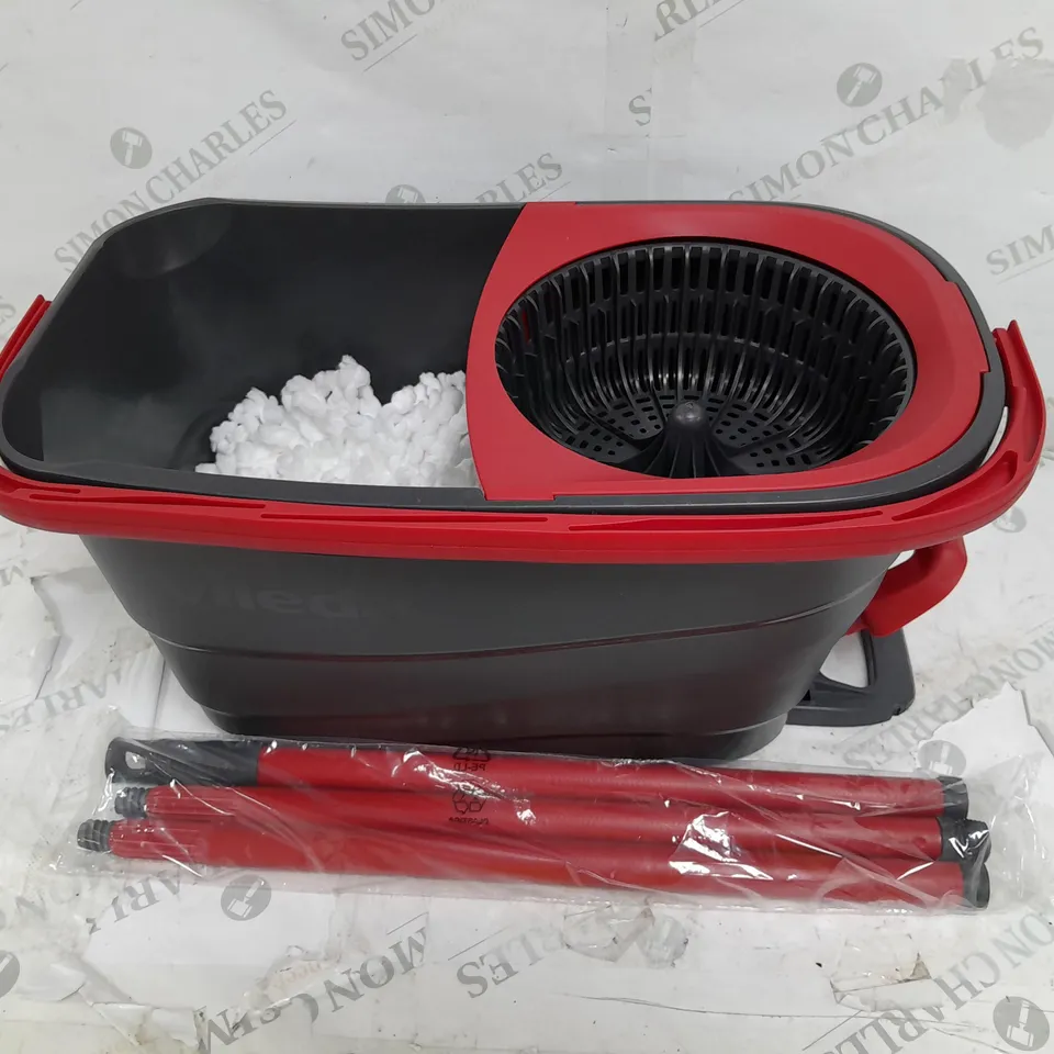 BOXED VILEDA TURBO SMART MOP AND BUCKET SET IN BLACK/RED