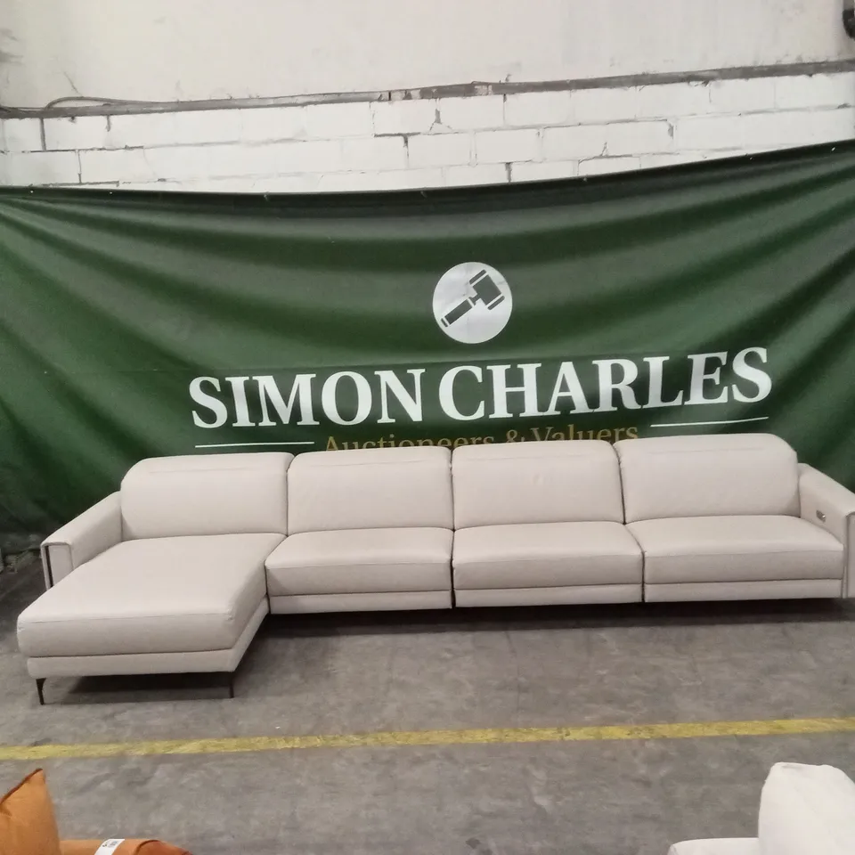 QUALITY DESIGNER ITALIAN MADE GARY LEATHER LARGE ELECTRIC RECLINER SOFA