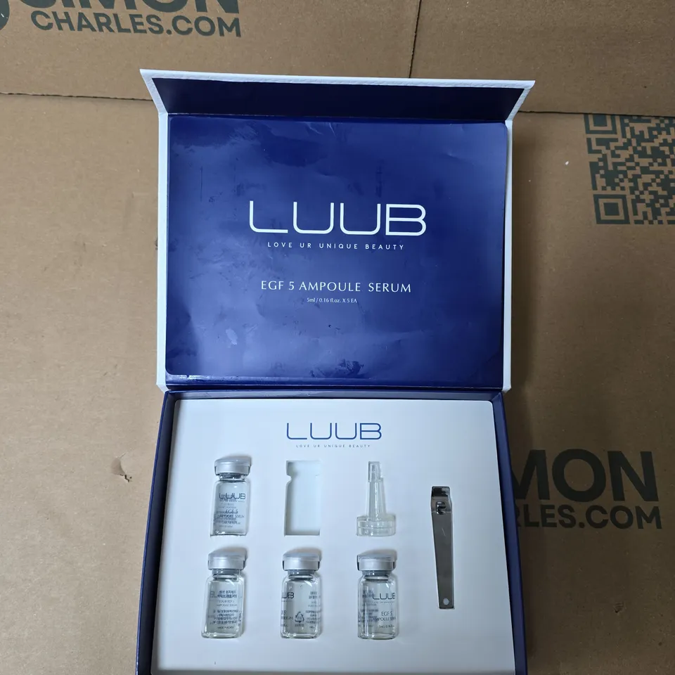 LUUB EGF 5 AMPOULE SERUM – FACIAL SKINCARE SET, 5 X 5ML VIALS