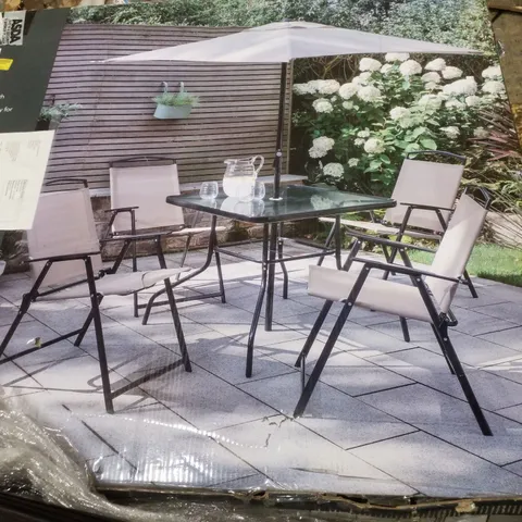 BOXED MIAMI 6 PIECE PATIO SET - LINEN