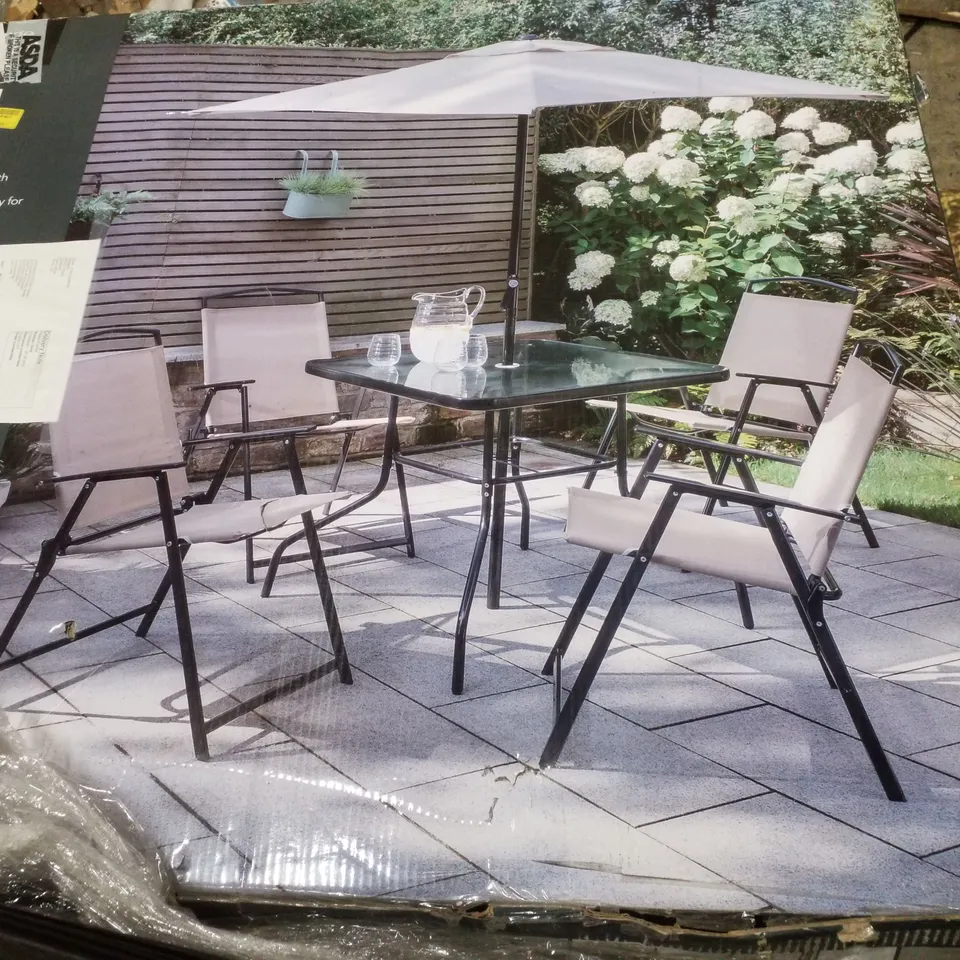 BOXED MIAMI 6 PIECE PATIO SET - LINEN