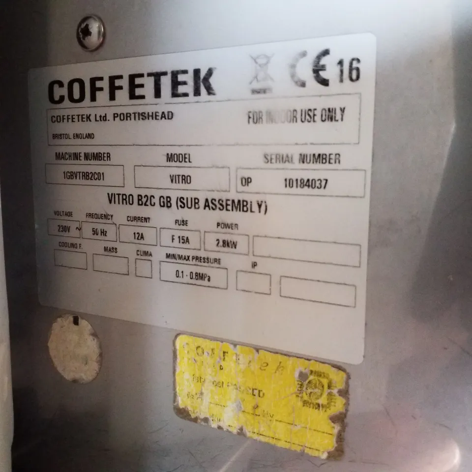 COFFETEK VITRO BEAN TO COFFEE MACHINE