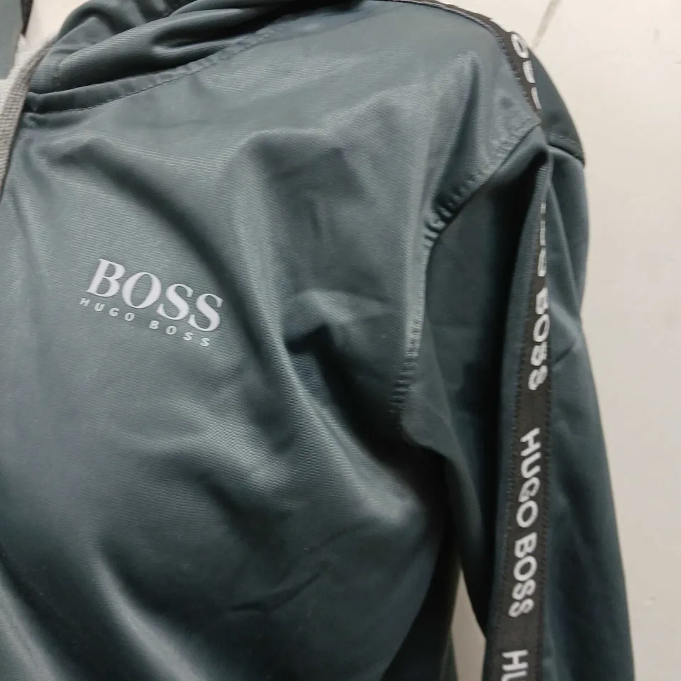 HUGO BOSS HOODIE JACKET IN GREY - SIZE LARGE