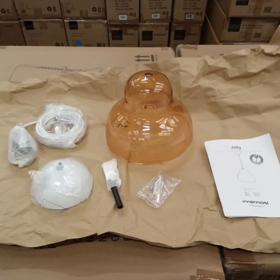 BRAND NEW BOXED INNERMOST JELLY YELLOW/ORANGE GLASS PENDANT LIGHT // SKU: PJ03910527 (1 BOX) RRP £180
