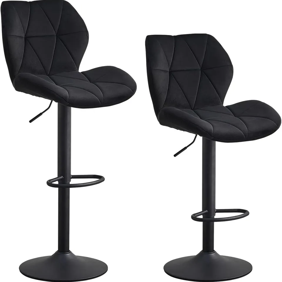 BOXED DEXTER BAR STOOLS IN BLACK VELVET 