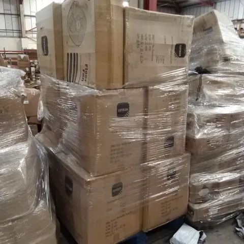 PALLET OF ASSORTED HOUSEHOLD GOODS AND PRODUCTS TO INCLUDE; GYM MATS AND FLOOR FANS 