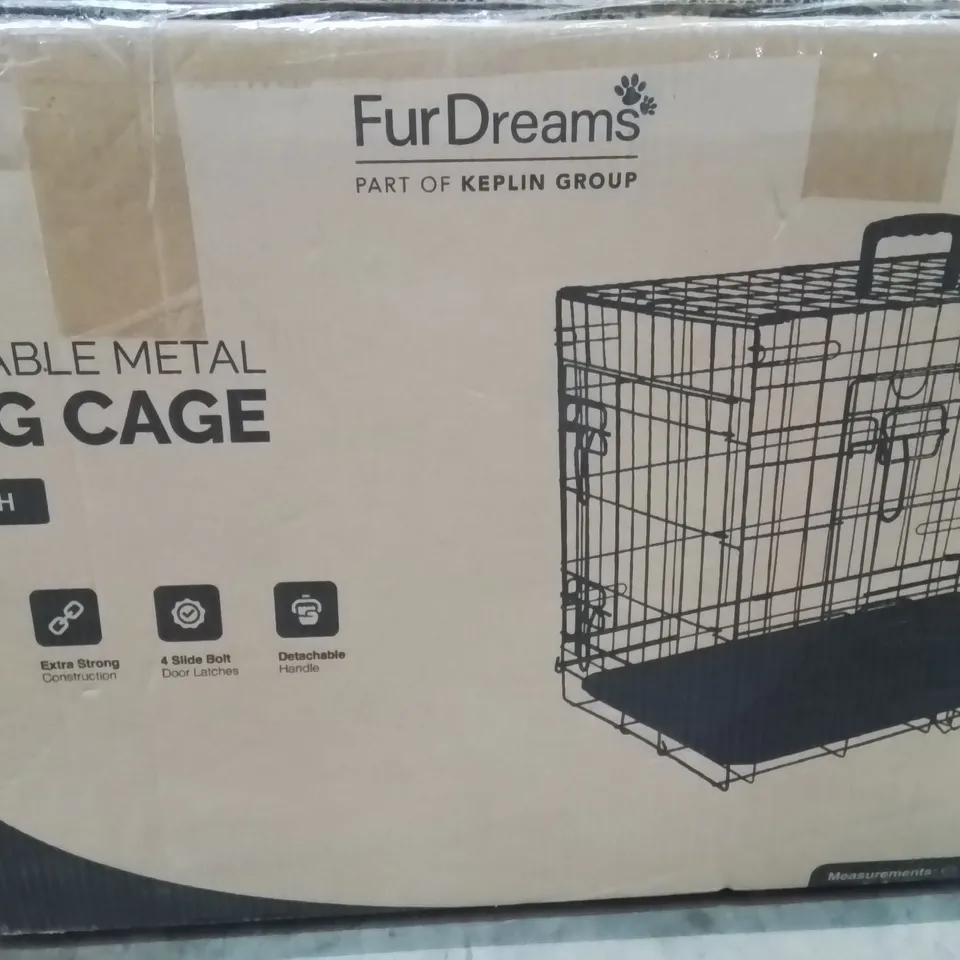 BOXED FURDREAMS FOLDABLE METAL DOG CAGE 24 INCH