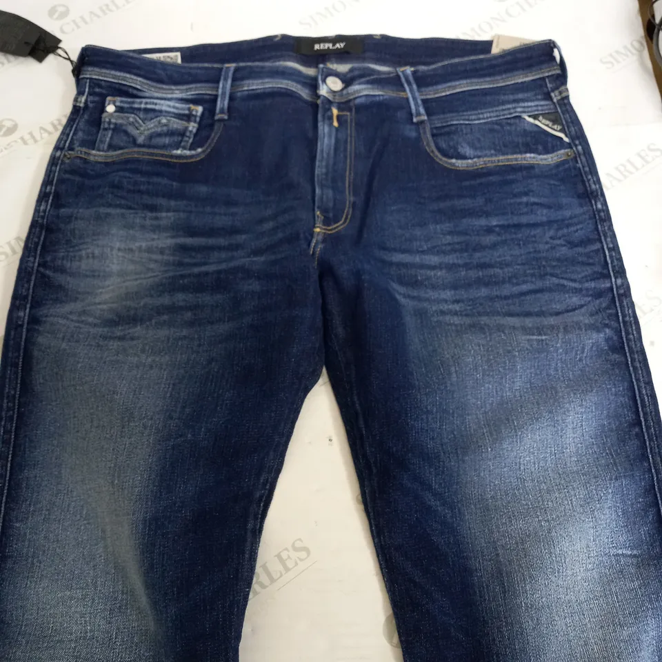 REPLAY ANBASS DENIM JEANS - SIZE 38