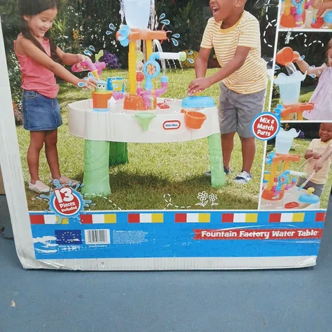 BOXED LITTLE TIKES FOUNTAIN FACTORY WATER TABLE