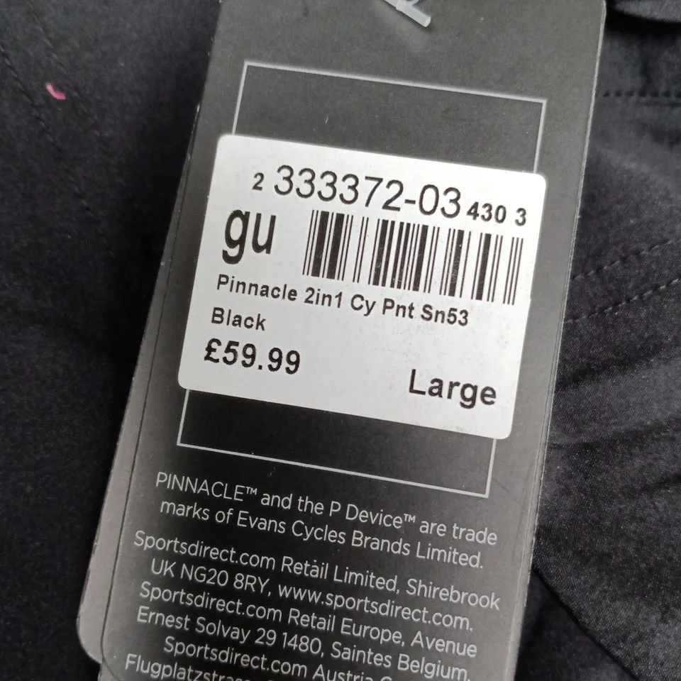 PINNACLE 2IN1 CYCLING PANTS – BLACK – LARGE