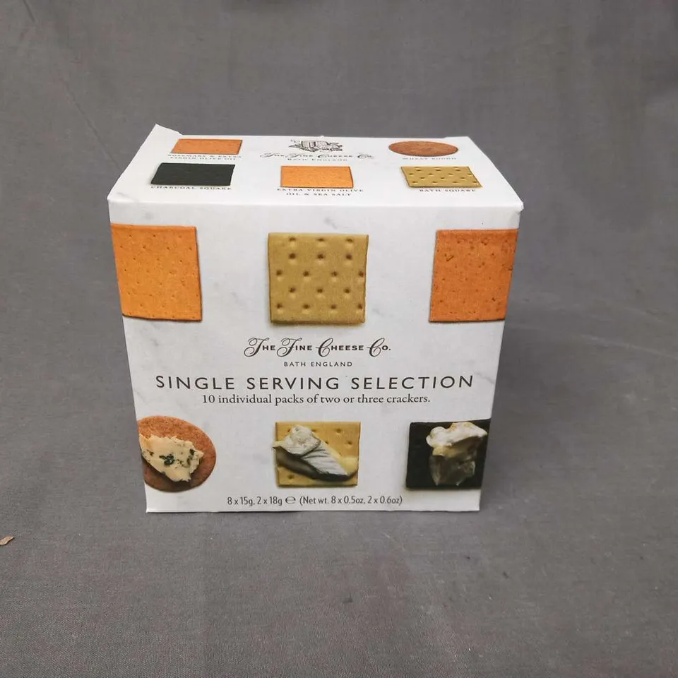 SIX THE FINE CHEESE CO SINGLE SERVING SELECTION 10 INDIVIDUAL PACKS OF TWO OR THREE CRACKERS 8 X 15G 2 X 18G 