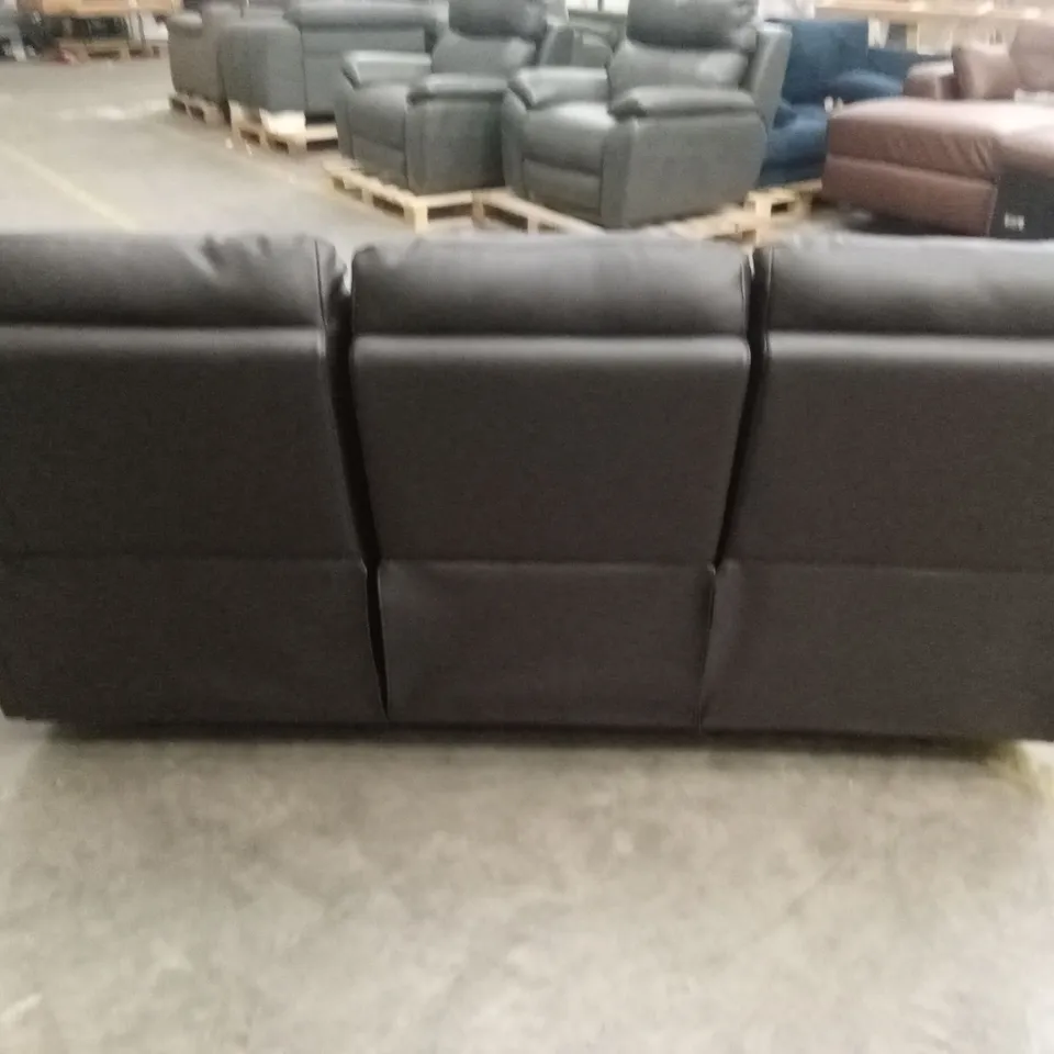 ALBION LUXURY FAUX LEATHER 3 SEATER HIGH BACK MANUAL RECLINER SOFA - CHOCOLATE RRP £619