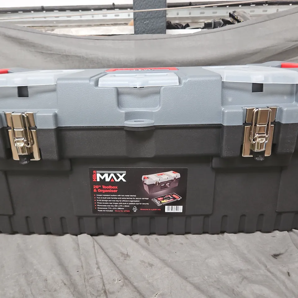 HIKA MAX 26" TOOLBOX & ORGANISER IN GREY/BLACK - COLLECTION ONLY
