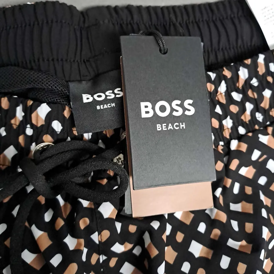 BOSS BEACH SHORTS IN BLACK MULTI - XL