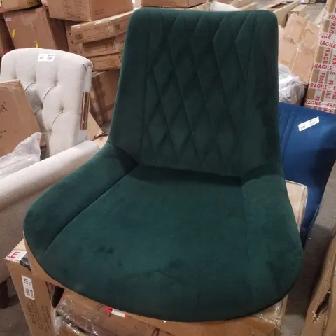BOXED SET OF 2 CARL DINING CHAIRS - GREEN VELVET