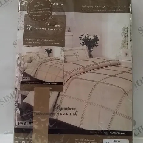 BRAND NEW SIGNATURE GAVENO CAVAILIA KINGSIZE DUVET COVER SET -LATTE-
