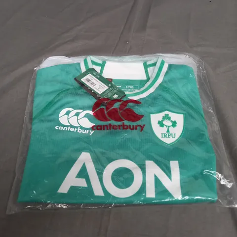 SEALED CANTERBURY WOMENS IRELAND HOME JERSEY - SIZE 8Y