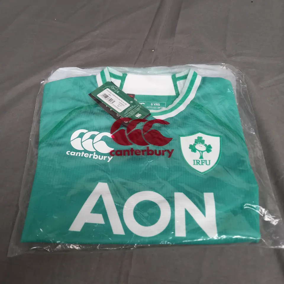 SEALED CANTERBURY WOMENS IRELAND HOME JERSEY - SIZE 8Y