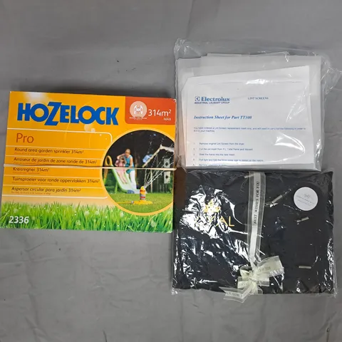 BOX OF APPROXIMATELY 10 ASSORTED HOUSEHOLD ITEMS TO INCLUDE HOZELOCK GARDEN SPRINKLER, ETC - COLLECTION ONLY
