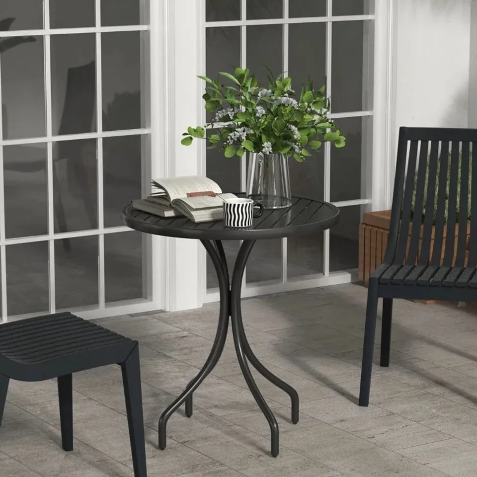 BOXED ALIZIAH ROUND 2-PERSON 66CM L OUTDOOR BALCONY TABLE