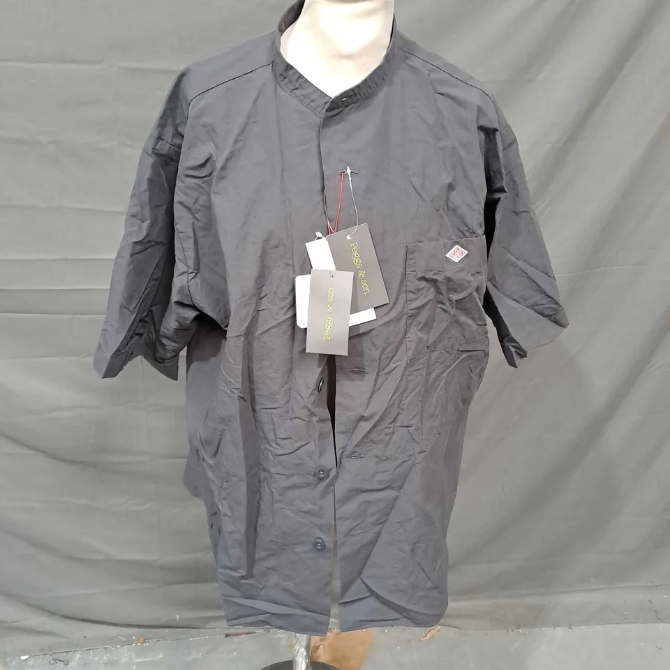 DANTON SHORT SLEEVE BUTTON UP SHIRT IN CHARCOAL SIZE 14
