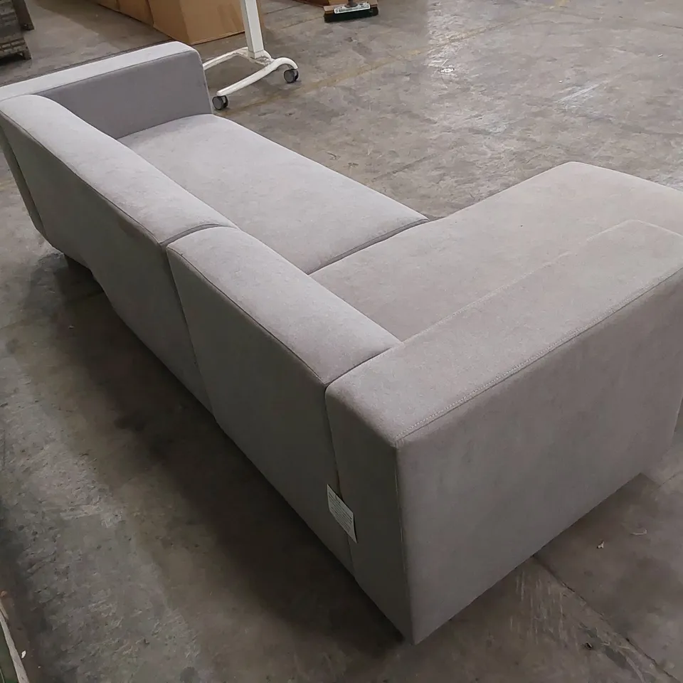 DESIGNER FABRIC UPHOLSTERED CHAISE SOFA