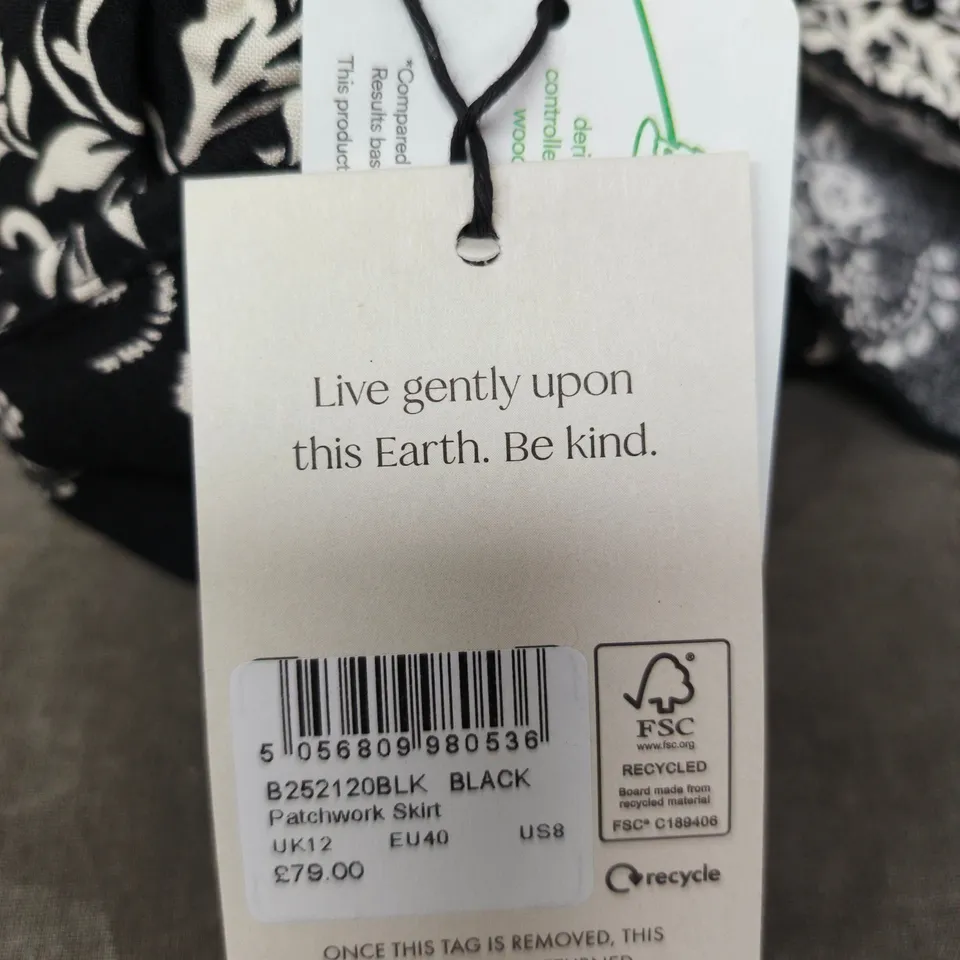 NOBODY'S CHILD PATCHWORK SKIRT – UK 12