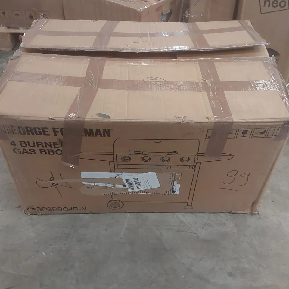 BOXED GEORGE FOREMAN 4 BURNER GAS BBQ