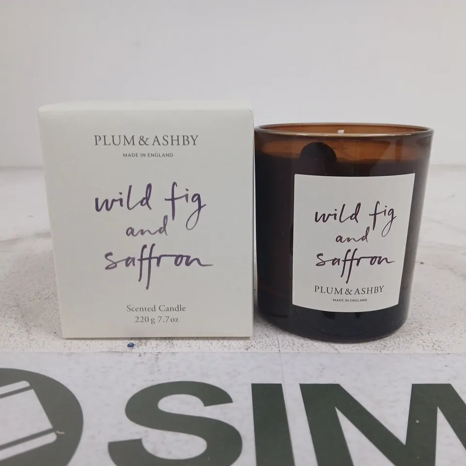 PLUM & ASHBY WILD FIG & SAFFRON SCENTED CANDLE - 220G (MADE IN ENGLAND)
