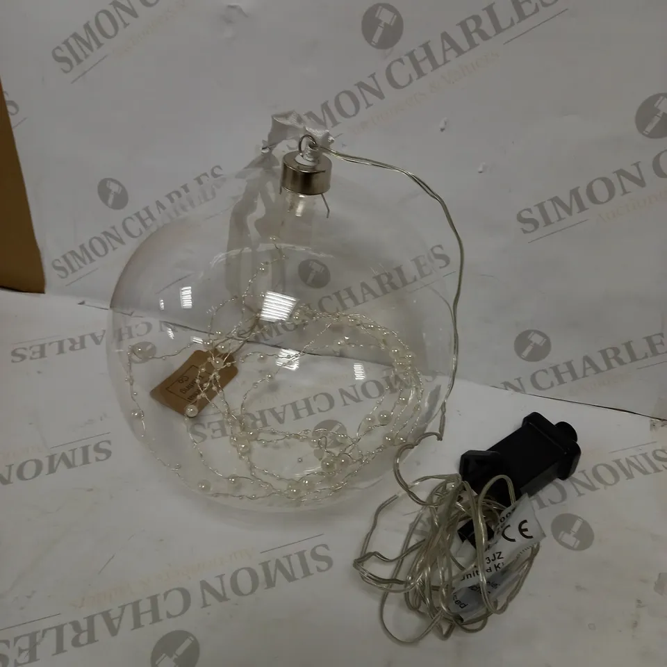 GLASS BALL WITH PEARL DECORATION, LED STRIP, ADAPTOR  LARGE